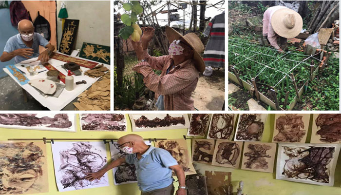 En Jaruco el instructor de arte Delnerio Ancheta Niebla combina la creación artística con la producción de alimentos. Foto Yainely Guerra